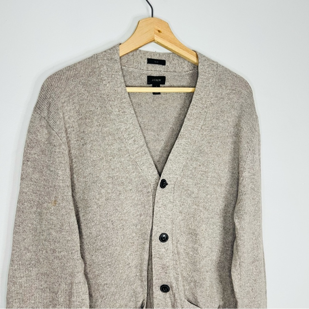 J. Crew Tan Alpaca/Merino Blend Cardigan Sweater Large - Picture 4 of 8